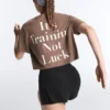 T-shirt corta squadrata in misto cotone con slogan T-shirt corta squadrata in misto cotone con slogan