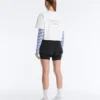 T-shirt corta squadrata in misto cotone con slogan T-shirt corta squadrata in misto cotone con slogan