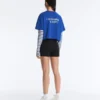 T-shirt corta squadrata in misto cotone con slogan T-shirt corta squadrata in misto cotone con slogan
