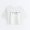 T-shirt corta squadrata in misto cotone con slogan T-shirt corta squadrata in misto cotone con slogan