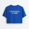 T-shirt corta squadrata in misto cotone con slogan T-shirt corta squadrata in misto cotone con slogan