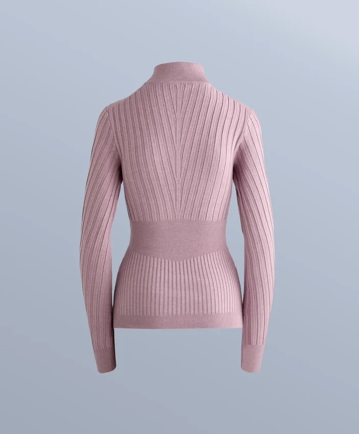 T-shirt intima termica a costine con colletto a V T-shirt intima termica a costine con colletto a V