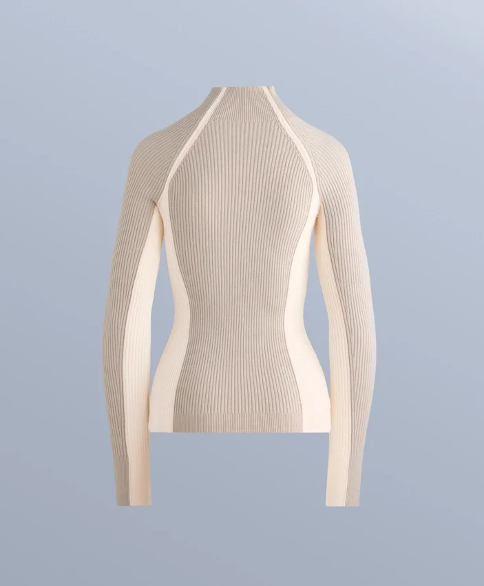 T-shirt intima termica con maglia a costine a contrasto T-shirt intima termica con maglia a costine a contrasto
