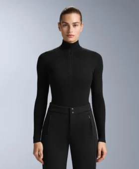 T-shirt intima termica in pile con mezza zip