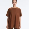 T-shirt oversize a maniche corte in misto cotone T-shirt oversize a maniche corte in misto cotone