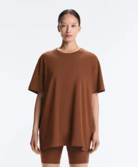 T-shirt oversize a maniche corte in misto cotone