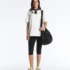 T-shirt oversize a maniche corte in misto cotone T-shirt oversize a maniche corte in misto cotone