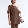 T-shirt oversize a maniche corte in misto cotone T-shirt oversize a maniche corte in misto cotone