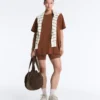 T-shirt oversize a maniche corte in misto cotone T-shirt oversize a maniche corte in misto cotone