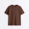 T-shirt oversize a maniche corte in misto cotone a righe T-shirt oversize a maniche corte in misto cotone a righe