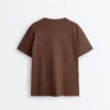 T-shirt oversize a maniche corte in misto cotone a righe T-shirt oversize a maniche corte in misto cotone a righe