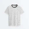 T-shirt oversize a maniche corte in misto cotone con strisce a contrasto T-shirt oversize a maniche corte in misto cotone con strisce a contrasto