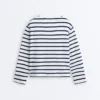 T-shirt oversize a maniche lunghe in misto cotone a righe T-shirt oversize a maniche lunghe in misto cotone a righe