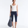 T-shirt senza maniche a costine con bottoni in cotone e modal T-shirt senza maniche a costine con bottoni in cotone e modal