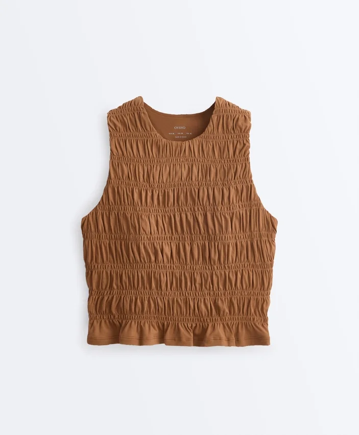T-shirt senza maniche Comfortlux con smock T-shirt senza maniche Comfortlux con smock