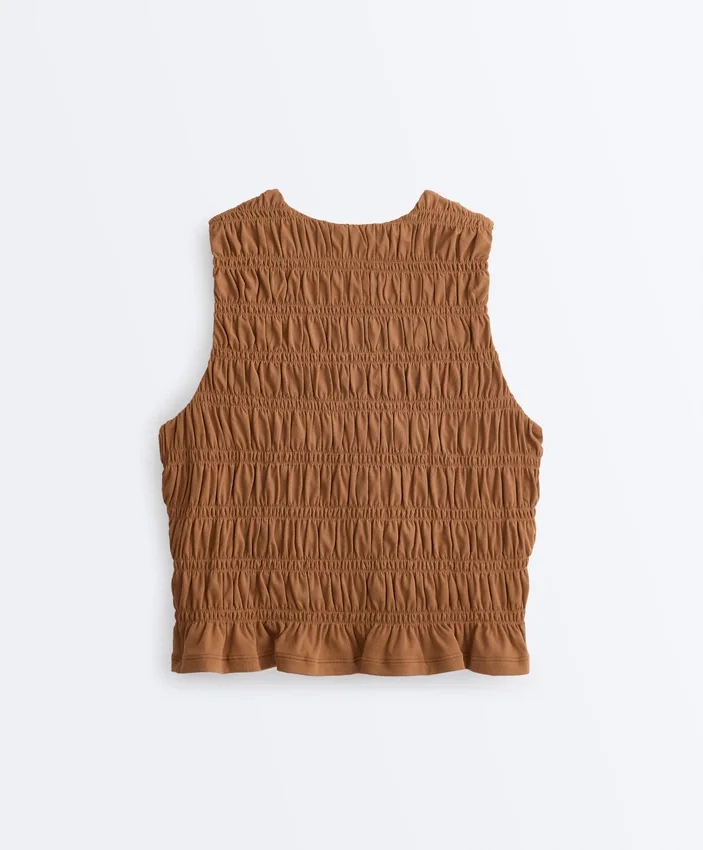 T-shirt senza maniche Comfortlux con smock T-shirt senza maniche Comfortlux con smock
