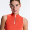 T-shirt senza maniche con mezza zip T-shirt senza maniche con mezza zip