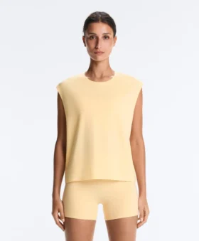 T-shirt senza maniche in misto cotone