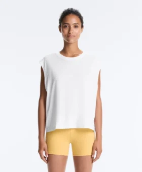 T-shirt senza maniche in misto cotone