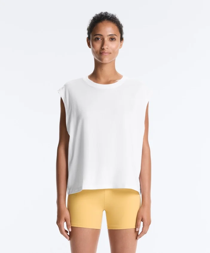 T-shirt senza maniche in misto cotone T-shirt senza maniche in misto cotone