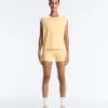 T-shirt senza maniche in misto cotone T-shirt senza maniche in misto cotone