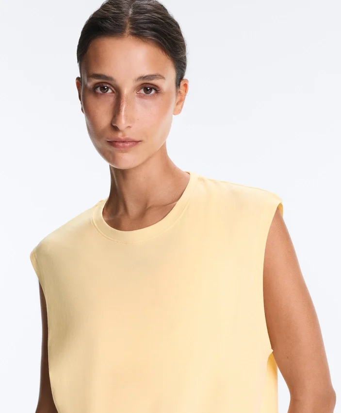 T-shirt senza maniche in misto cotone T-shirt senza maniche in misto cotone