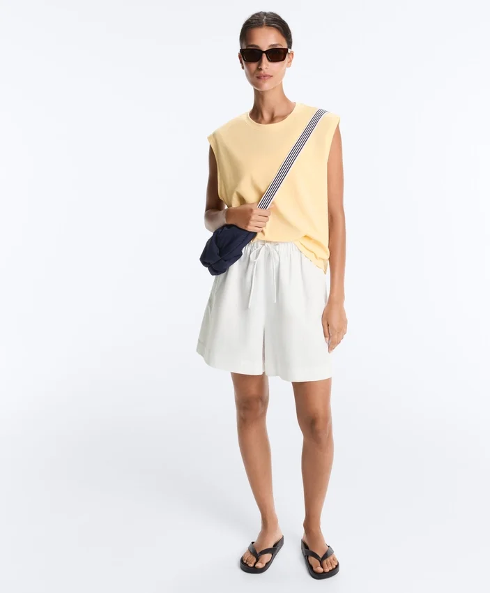 T-shirt senza maniche in misto cotone T-shirt senza maniche in misto cotone