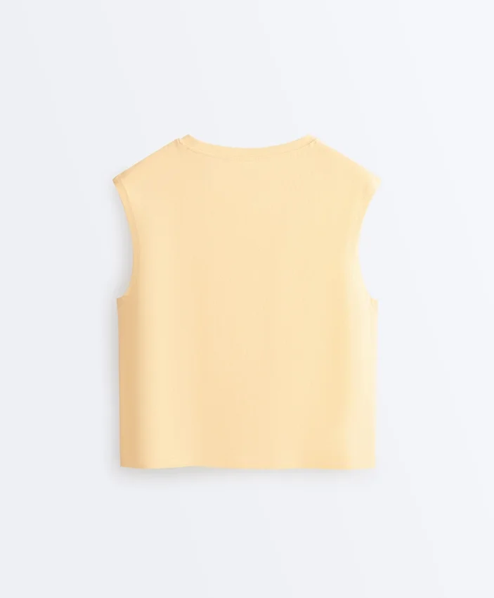 T-shirt senza maniche in misto cotone T-shirt senza maniche in misto cotone