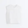 T-shirt senza maniche in misto cotone T-shirt senza maniche in misto cotone