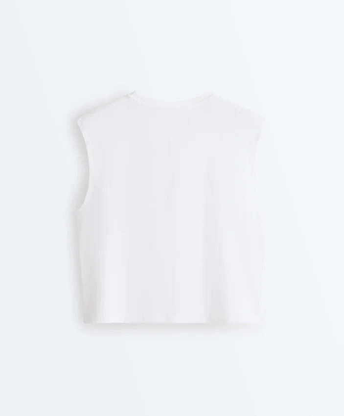 T-shirt senza maniche in misto cotone T-shirt senza maniche in misto cotone