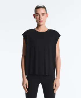T-shirt senza maniche in misto modal