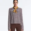 T-shirt tecnica a maniche lunghe a righe T-shirt tecnica a maniche lunghe a righe