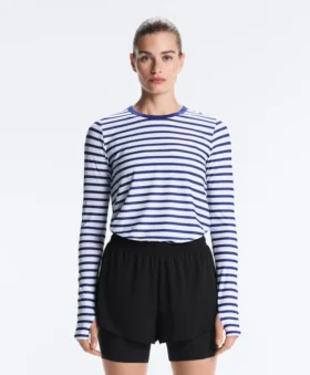 T-shirt tecnica a maniche lunghe a righe