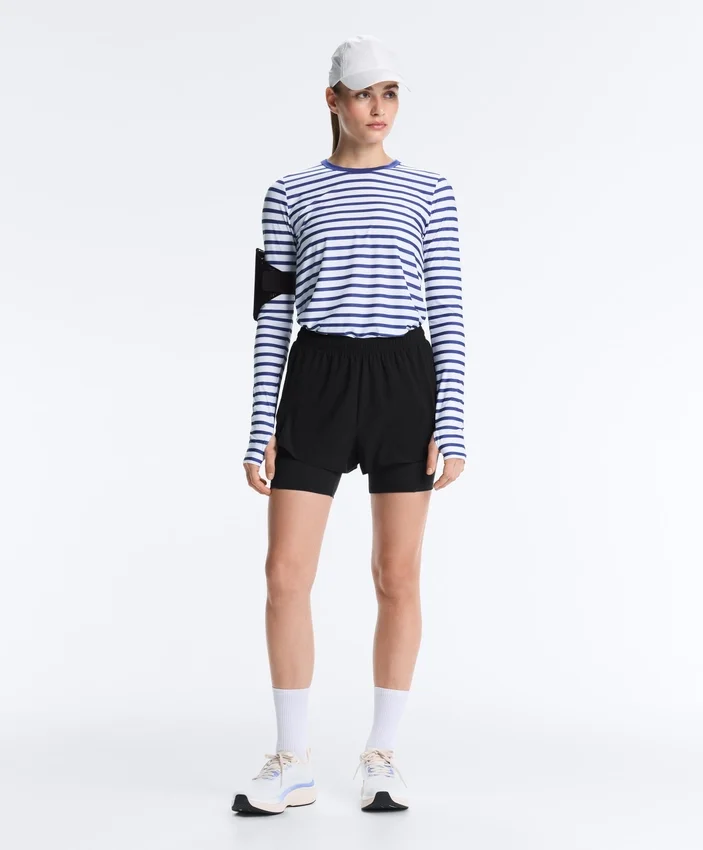 T-shirt tecnica a maniche lunghe a righe T-shirt tecnica a maniche lunghe a righe