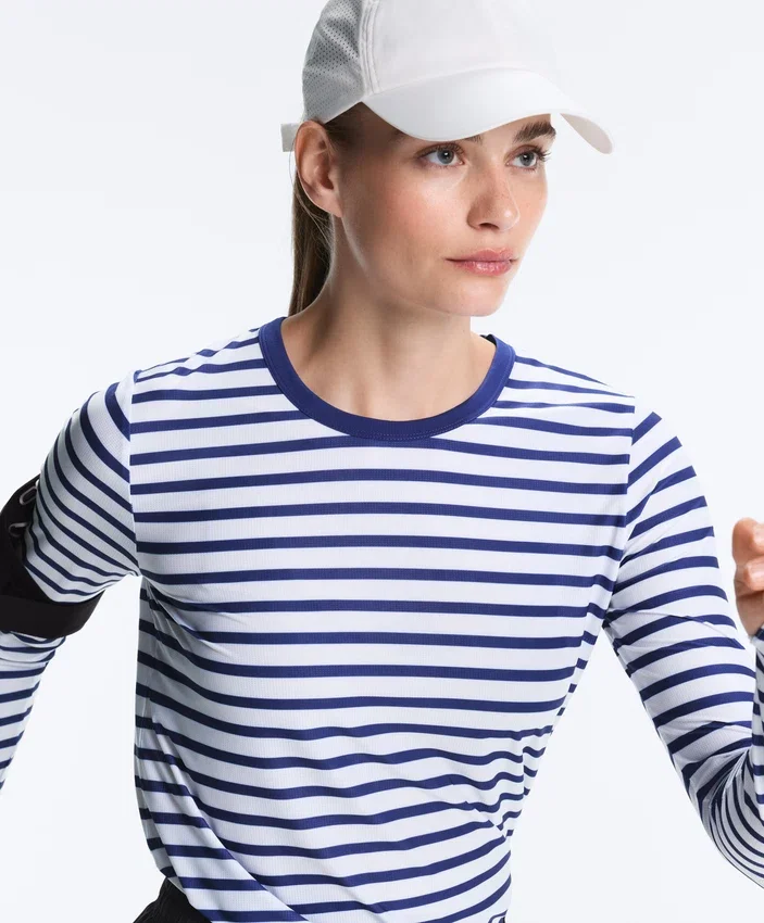 T-shirt tecnica a maniche lunghe a righe T-shirt tecnica a maniche lunghe a righe