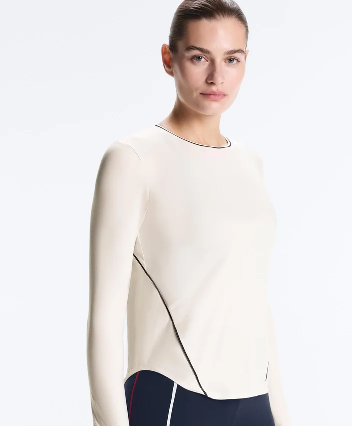T-shirt tecnica a maniche lunghe con bordino T-shirt tecnica a maniche lunghe con bordino