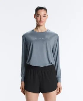 T-shirt tecnica a maniche lunghe con scritta