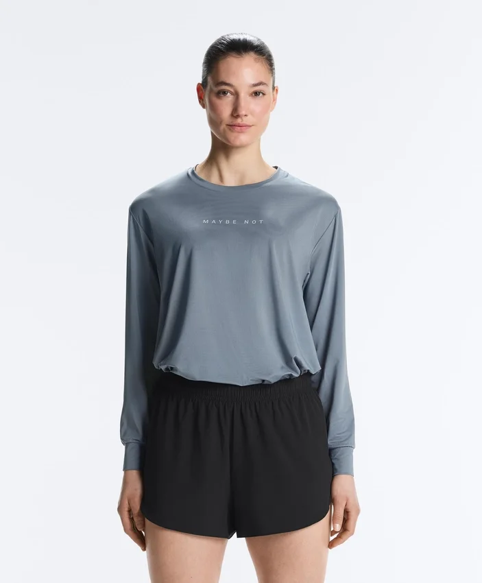 T-shirt tecnica a maniche lunghe con scritta T-shirt tecnica a maniche lunghe con scritta