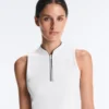 T-shirt tecnica senza maniche con mezza zip T-shirt tecnica senza maniche con mezza zip