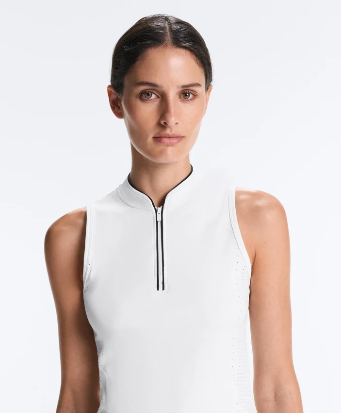T-shirt tecnica senza maniche con mezza zip T-shirt tecnica senza maniche con mezza zip