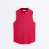 T-shirt tecnica senza maniche con mezza zip T-shirt tecnica senza maniche con mezza zip