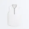 T-shirt tecnica senza maniche con mezza zip T-shirt tecnica senza maniche con mezza zip