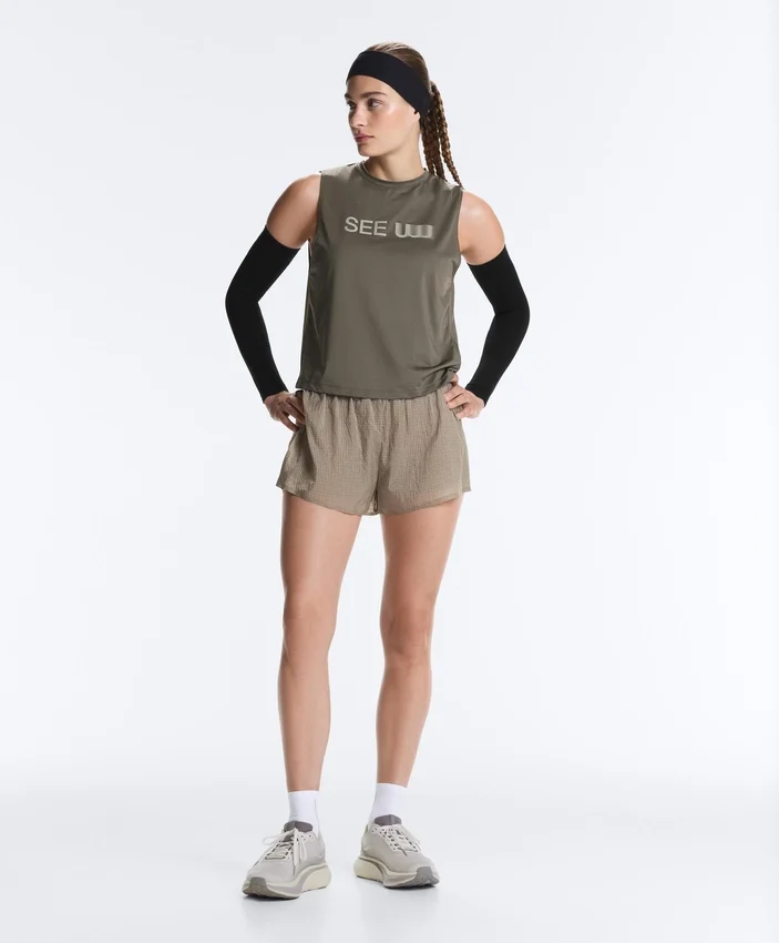 T-shirt tecnica senza maniche con scritta T-shirt tecnica senza maniche con scritta
