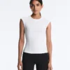 Top a maniche corte a costine in cotone e modal Top a maniche corte a costine in cotone e modal