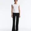 Top a maniche corte a costine in cotone e modal Top a maniche corte a costine in cotone e modal