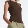 Top a maniche corte a costine in cotone e modal Top a maniche corte a costine in cotone e modal