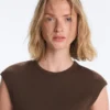 Top a maniche corte a costine in cotone e modal Top a maniche corte a costine in cotone e modal