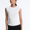 Top a maniche corte a costine in cotone e modal Top a maniche corte a costine in cotone e modal