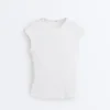 Top a maniche corte a costine in cotone e modal Top a maniche corte a costine in cotone e modal