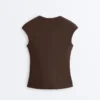 Top a maniche corte a costine in cotone e modal Top a maniche corte a costine in cotone e modal